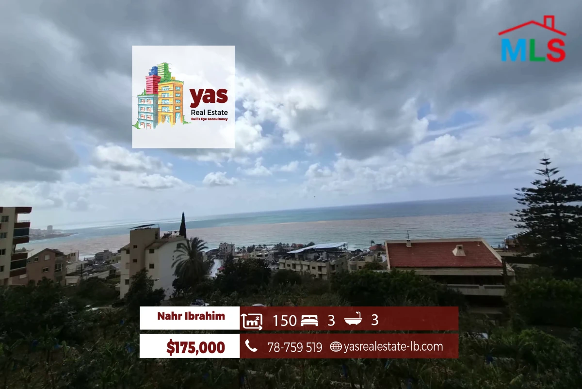Nahr Ibrahim 150m2 | Sea View | New Flat | Private Street | MCH