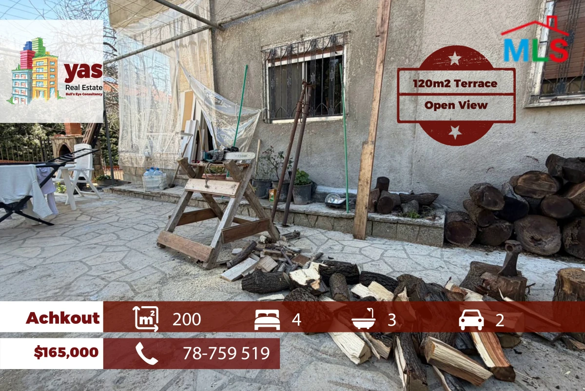 Achkout 200m2 | 120m2 Terrace | Open View | Classic | DA
