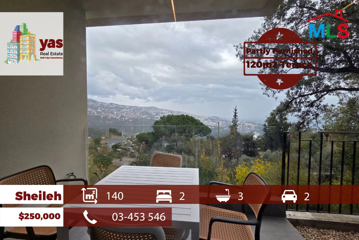 Sheileh 140m2 | 120m2 Terrace | Semi Furnished | Luxury |Open View |TO