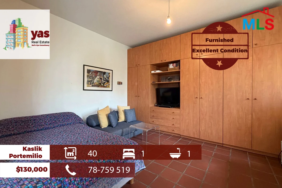 Kaslik/Portemilio 40m2 | Furnished Chalet | Prime Location | Catch |EH