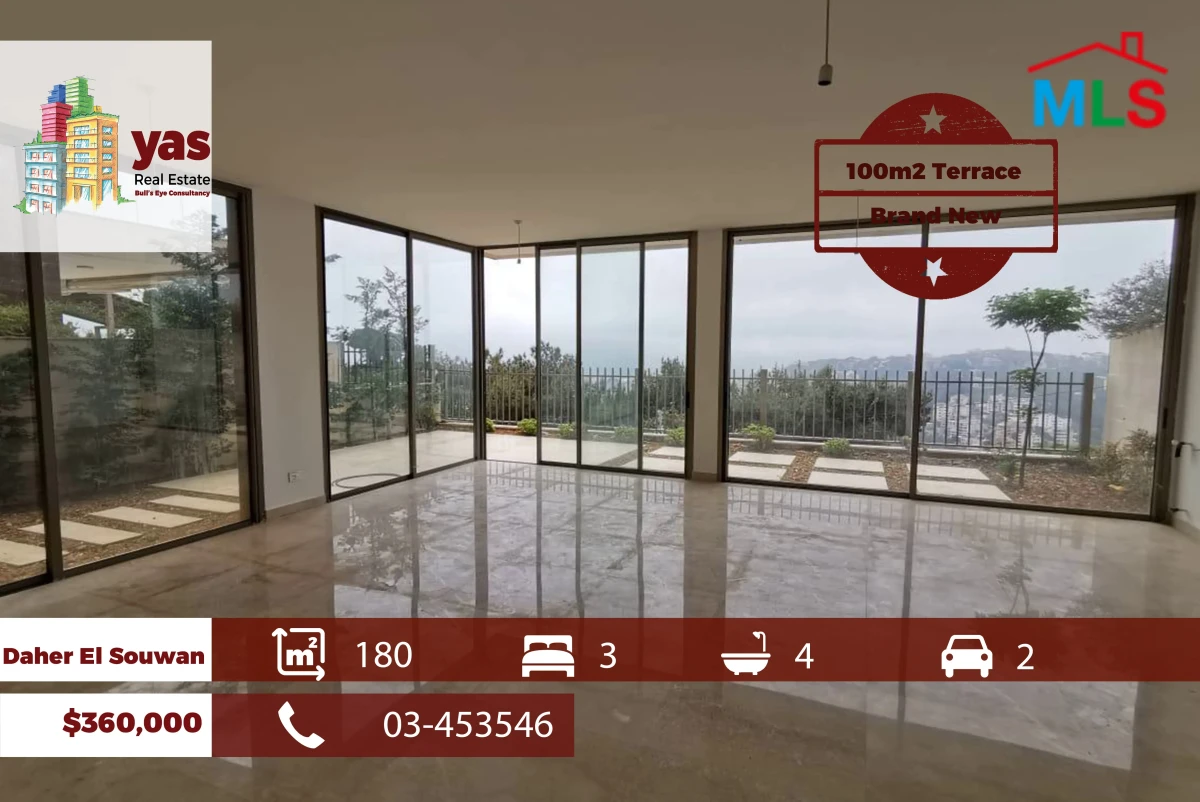 Daher El Souwan 180m2 | 100m2 Garden/Terrace | Brand New | JM/TYT
