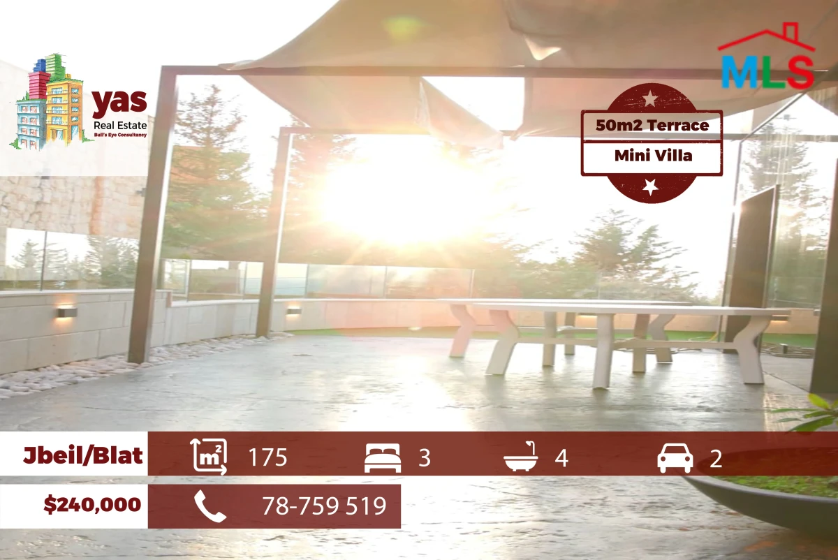 Jbeil/Blat 175m2 | 50m2 Terrace| Panoramic View | Luxury Duplex | ABA/WA