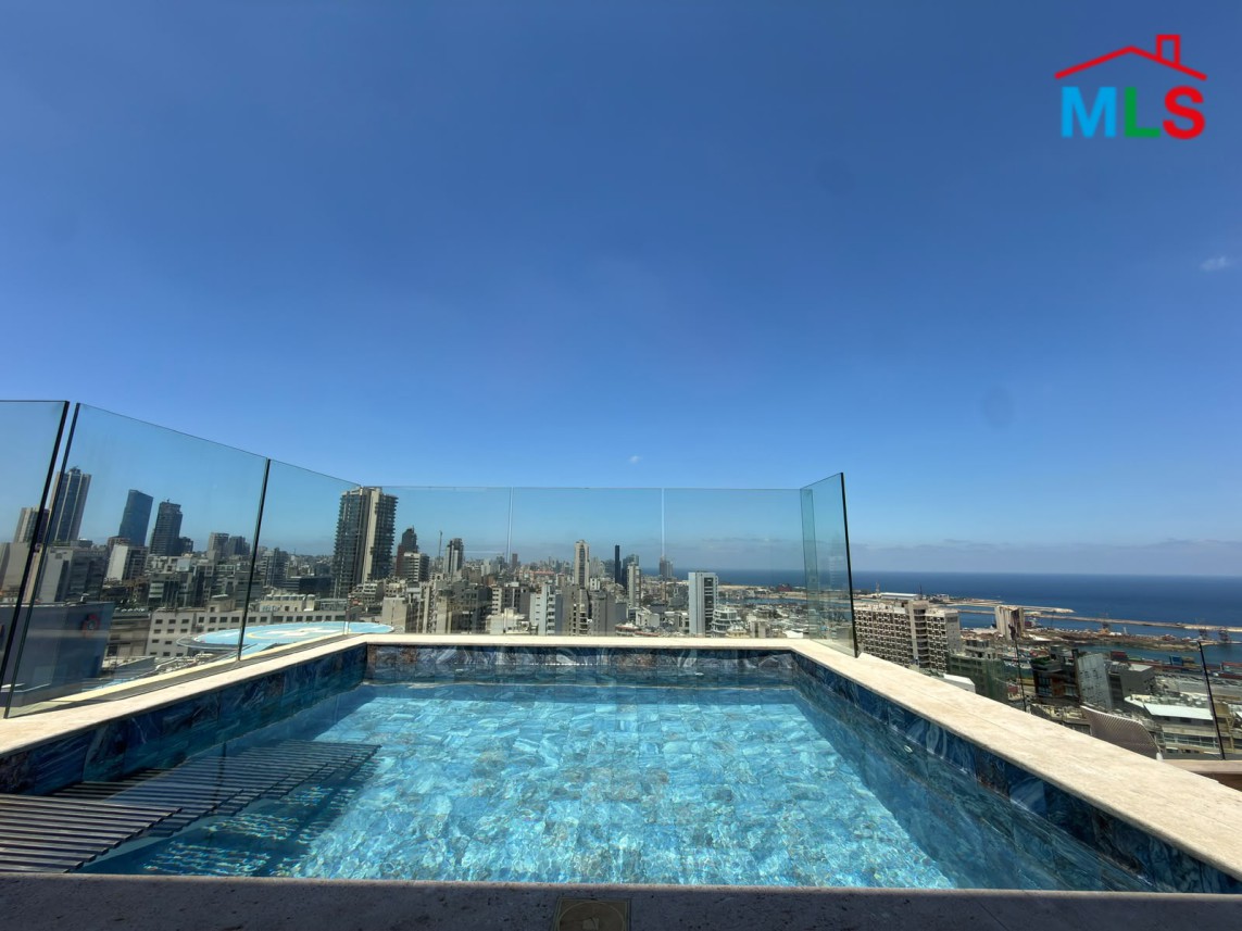 Rooftop Studio For Rent with Pool in Achrafieh, near Roum Hospital