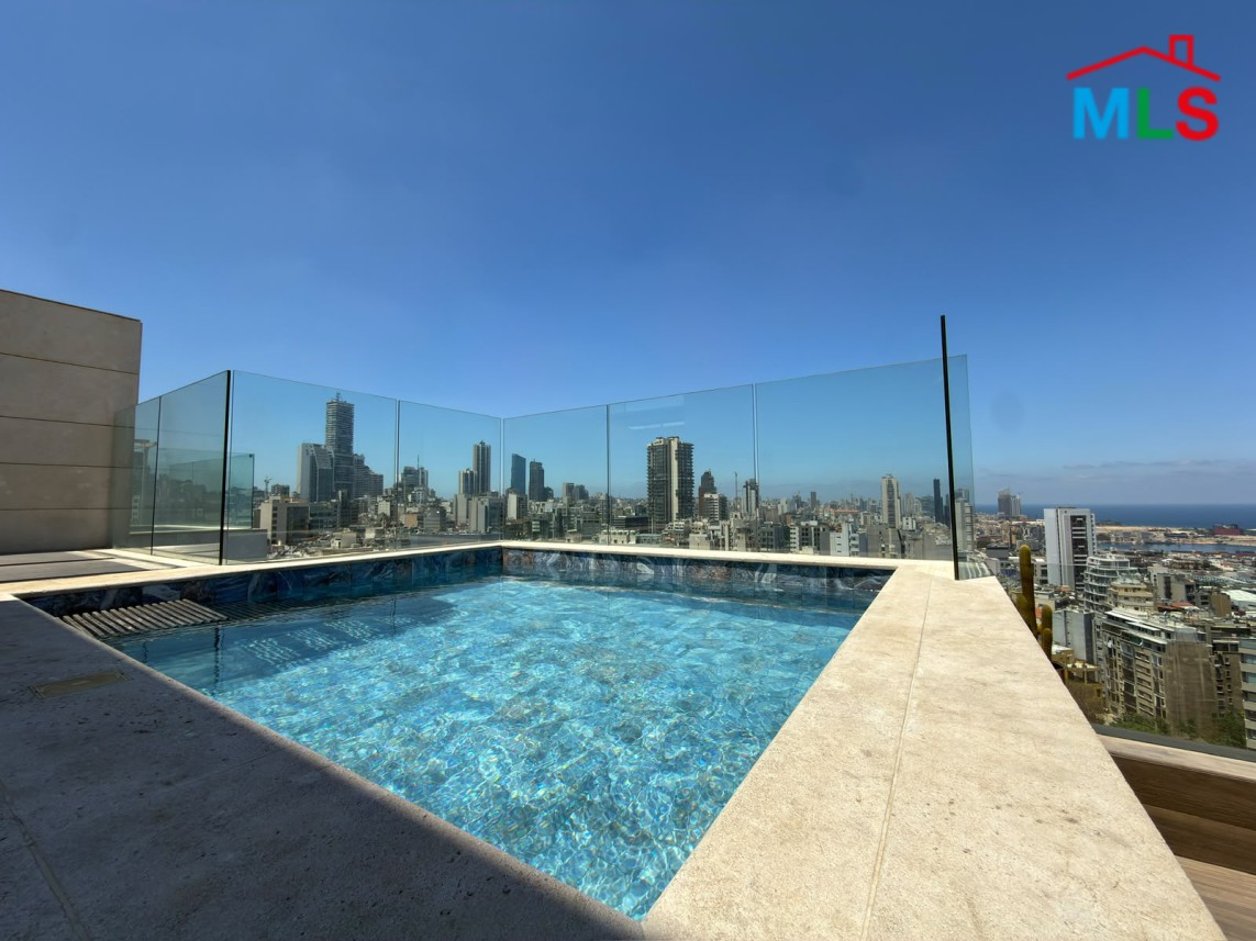 Rooftop Studio For Rent with Pool in Achrafieh, near Roum Hospital