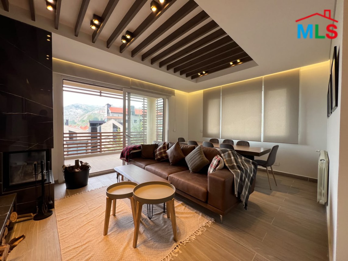 Furnished 2-Bedroom Chalet with Mountain View For Rent in Zaarour