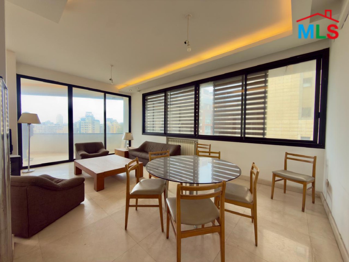 Furnished 3-Bedroom Apartment with City View For Rent in Achrafieh, Sodeco