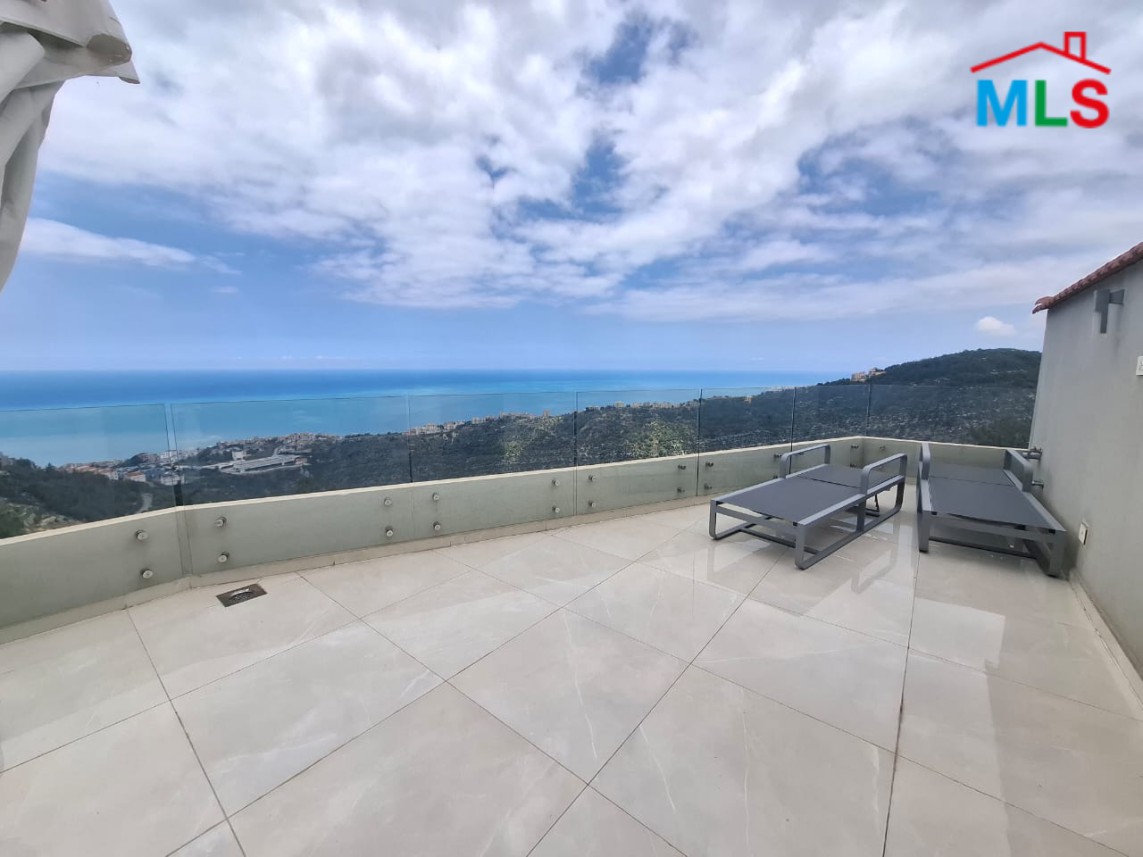 Modern & Furnished Duplex with Terrace & Sea View For Rent in Maaysra