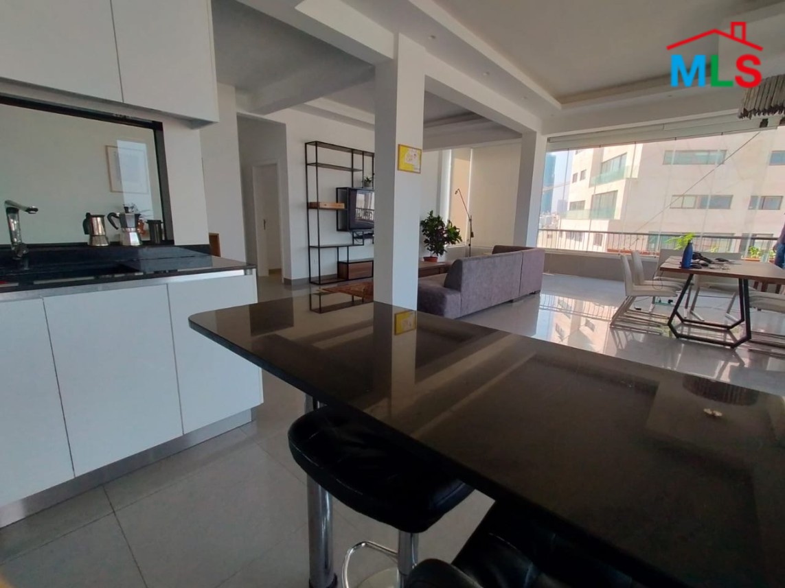 Renovated & Furnished Apartment with Sea & City View For Rent in Mar Mikhael