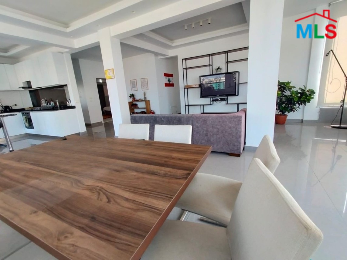 Renovated & Furnished Apartment with Sea & City View For Rent in Mar Mikhael