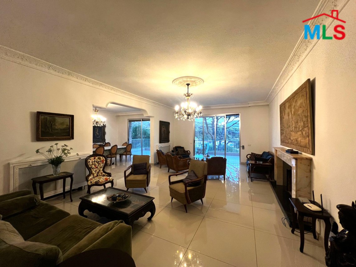 Furnished & Spacious Apartment with Garden & Mountain View For Rent in Baabdat