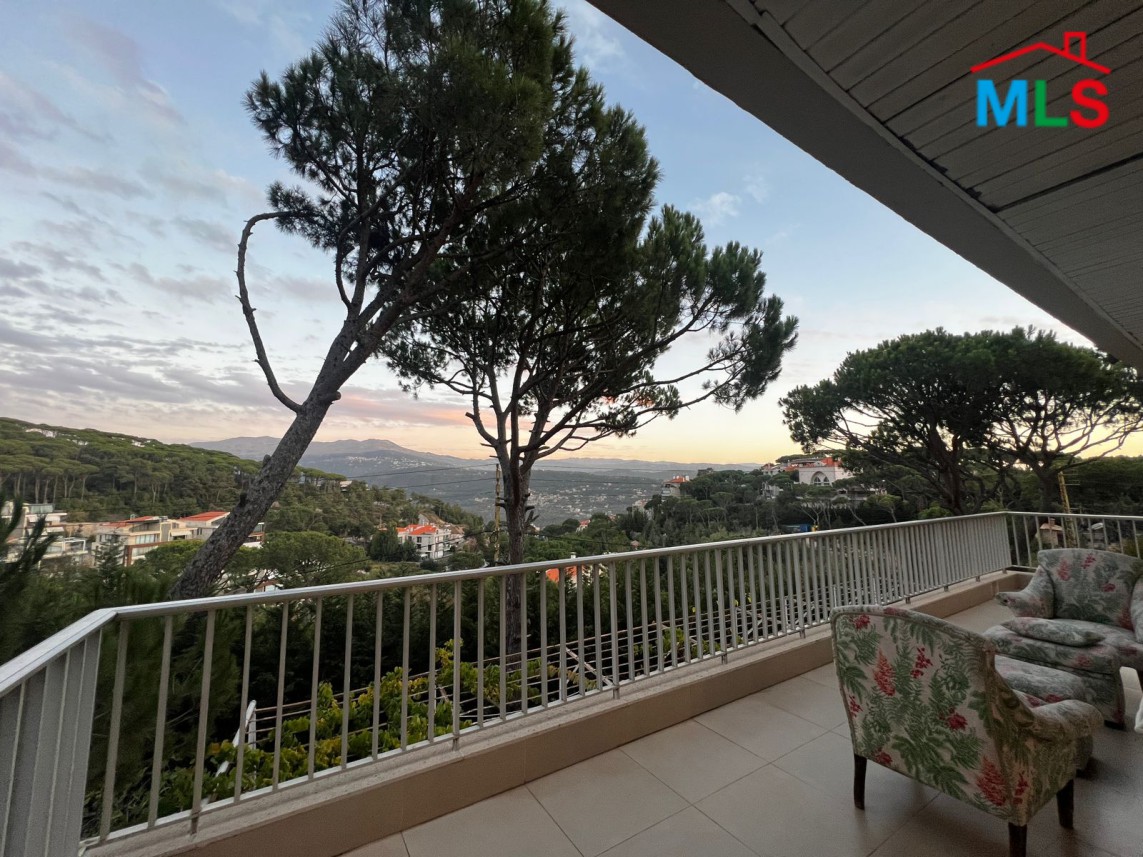 Furnished & Spacious Apartment with Garden & Mountain View For Rent in Baabdat