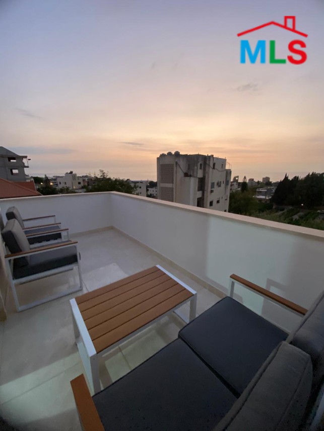 Fully Furnished Roof Apartment With Seaview For Rent in Batroun