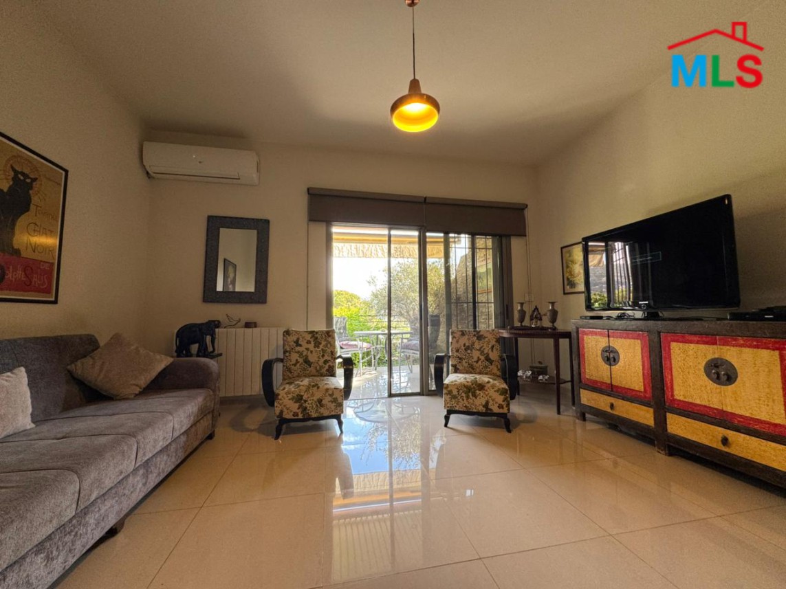 Furnished Apartment With Garden And Great Mountain View For Rent in Baabdat