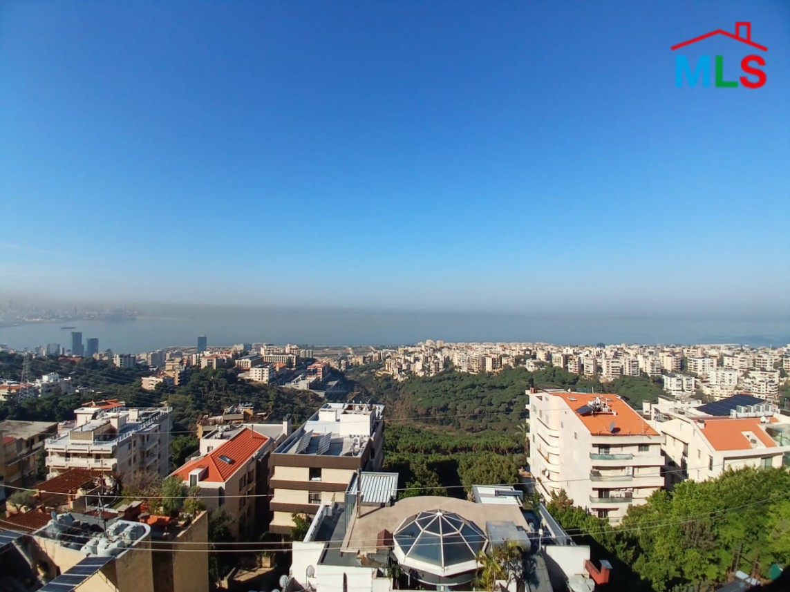 Spacious High-End Apartment With Great Sea View For Rent in Rabieh