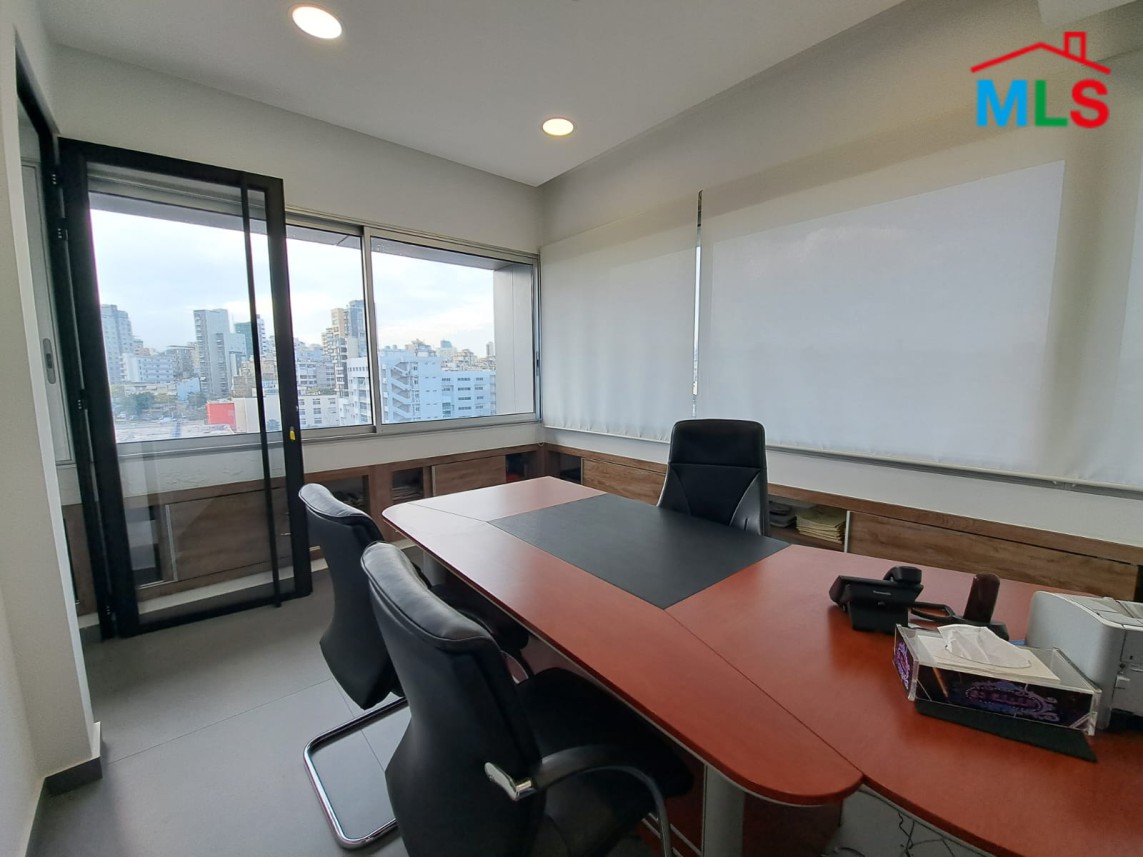 Spacious Decorated Office For Rent In A High-End Tower In Sin Fil - 24/7 Elct