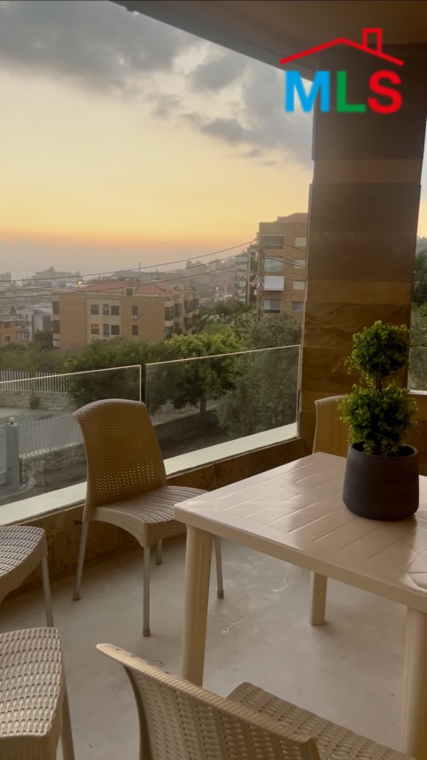 Furnished Apartment with 60 Sqm Backyard for Rent In Kfarhbeib