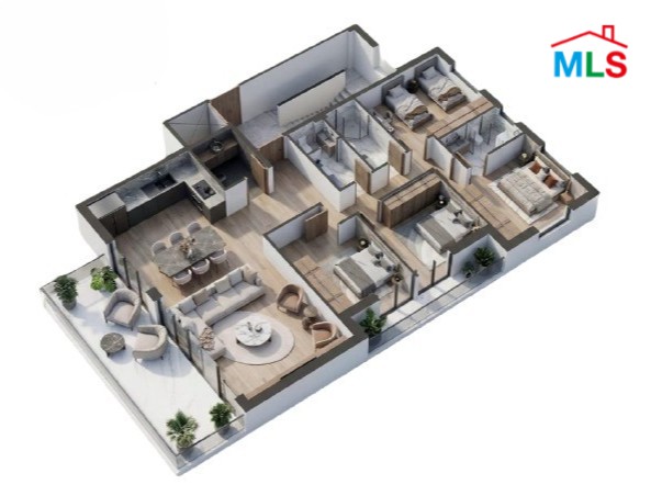 Under-Construction! 4-Bedroom Apartment with Roof For Sale in Koura
