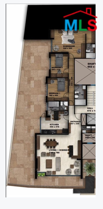 An Under-Construction Apartment With Terrace For Sale in Monteverde