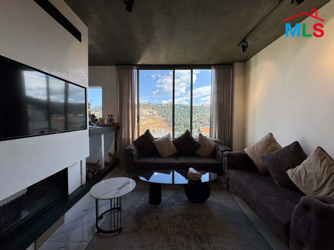 Fully Furnished Decorated Duplex With Open Mountain View For Sale in Mansourieh