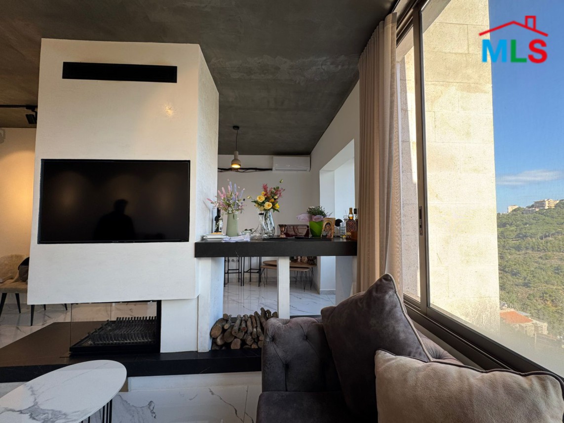 Fully Furnished Decorated Duplex With Open Mountain View For Sale in Mansourieh