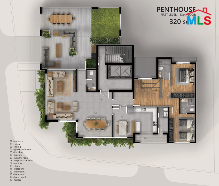 Under Construction Spacious Penthouse For Sale in Achrafieh