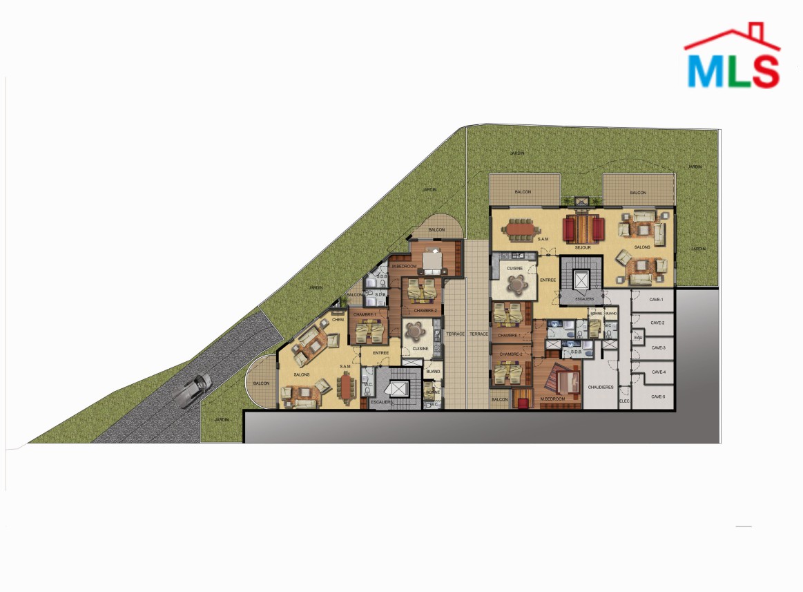 3-Bedroom Apartment with Garden For Sale in New Project in Ballouneh