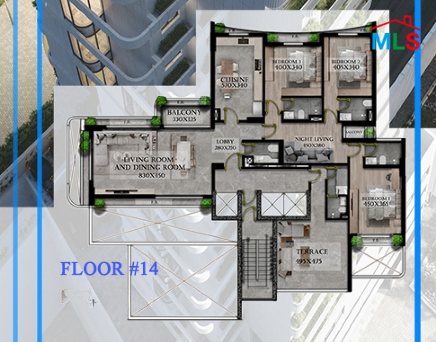 Under-construction 3-Bedroom Apartment & Terrace For Sale in Rawche