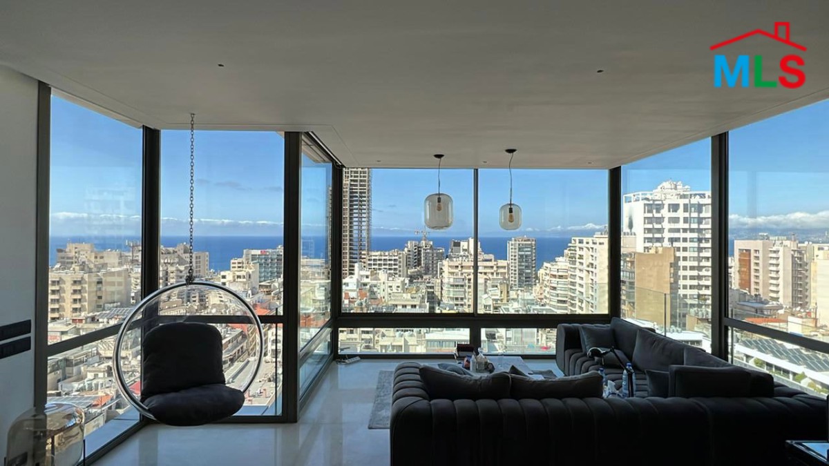Beautiful Apartment With Sea & City View For Sale in Hamra, Ras Beirut
