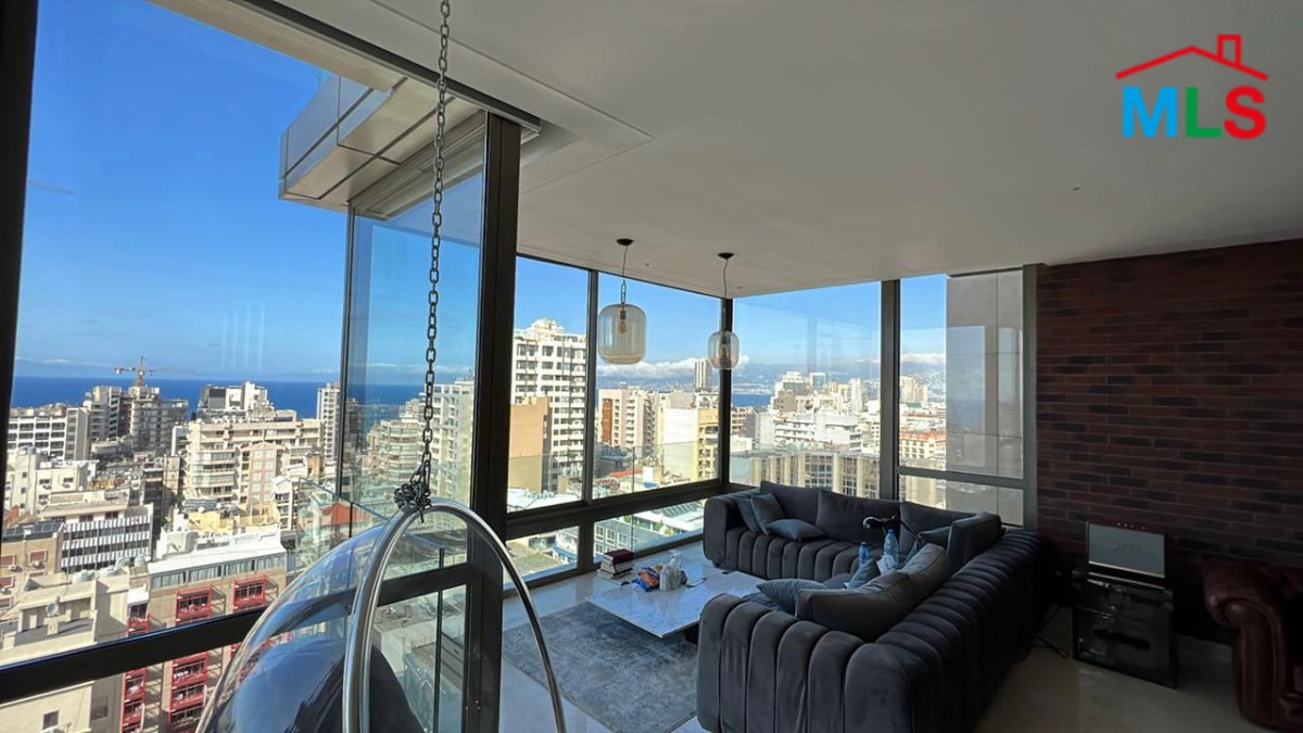 Beautiful Apartment With Sea & City View For Sale in Hamra, Ras Beirut
