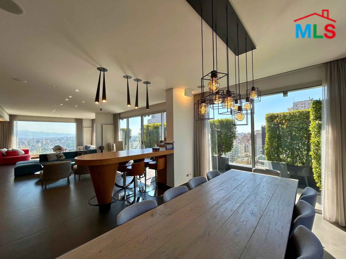 Penthouse with Terraces and Mountain City View For Sale in Achrafieh, Rizk