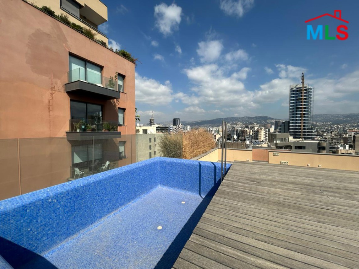 Beautiful Penthouse with Terrace & Pool For Sale in Badaro