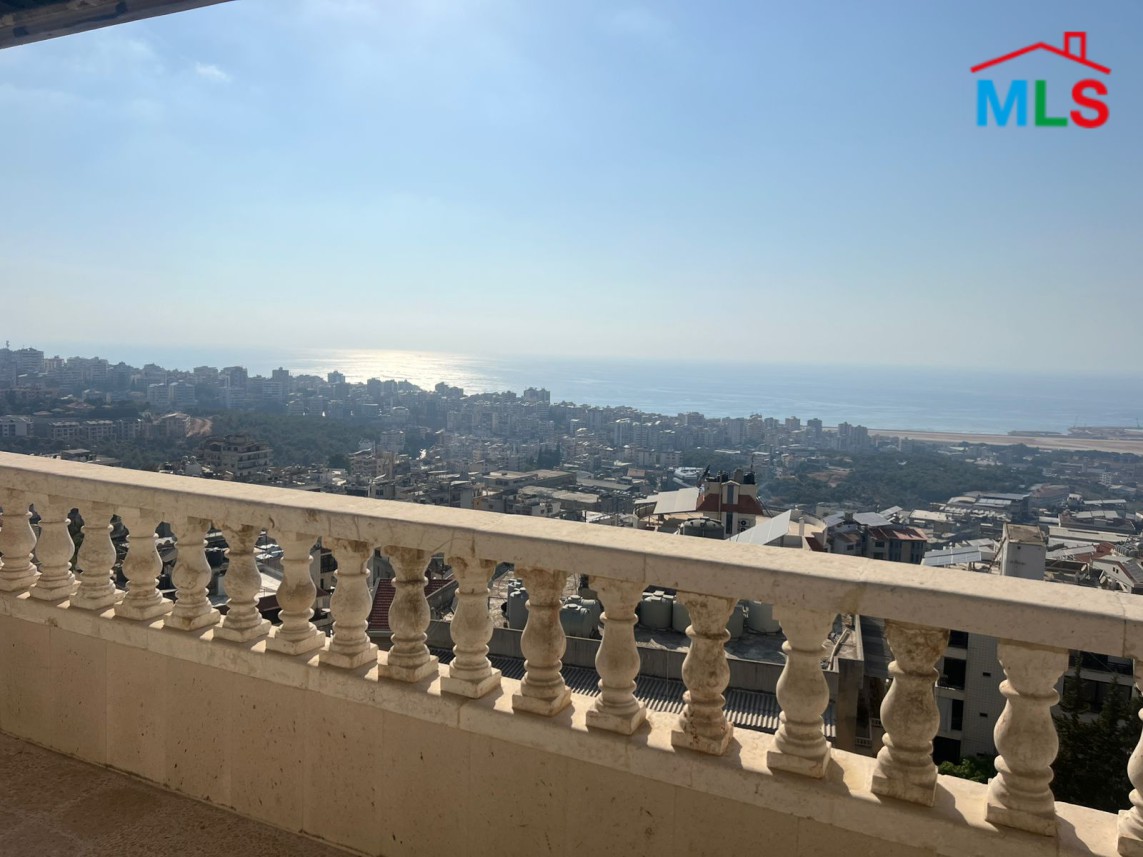Spacious Apartment With Great Sea View For Sale in Bchamoun