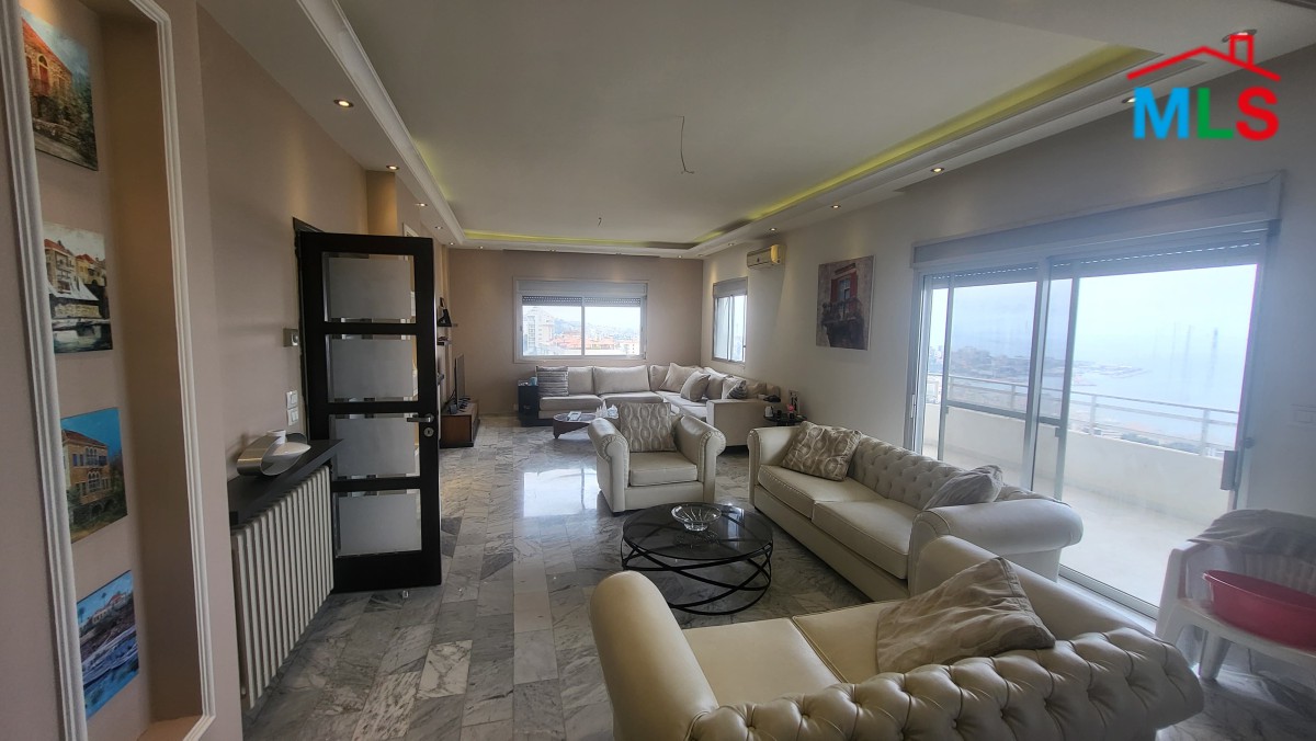 Decorated Apartment With Panoramic Seaview For Sale in Haret Sakher