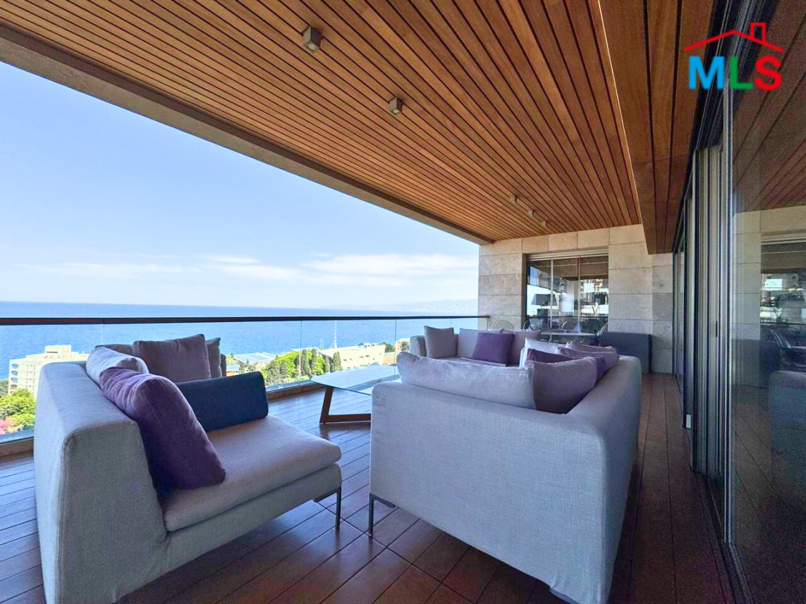 Elegant & Opulent Apartment with Majestic Sea View For Sale in Bliss, Ras Beirut