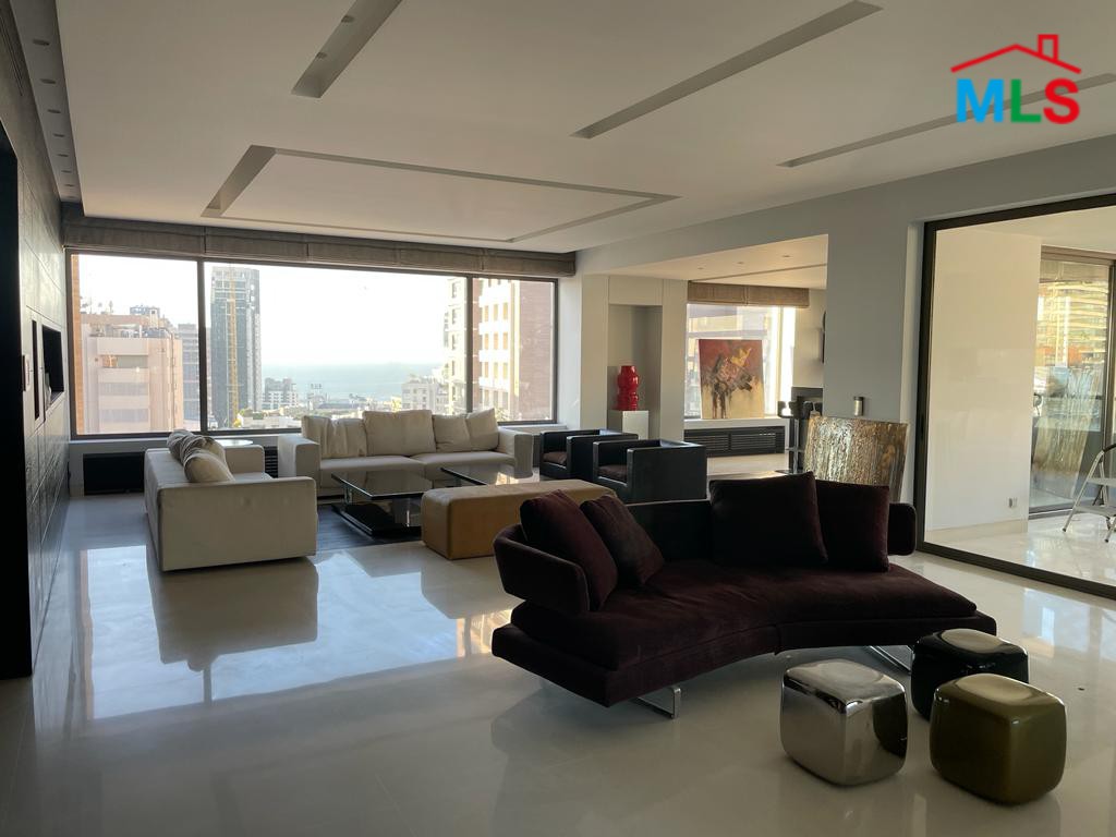 Furnished Apartment with Sea & City View For Sale In Achrafieh, Carré D'or