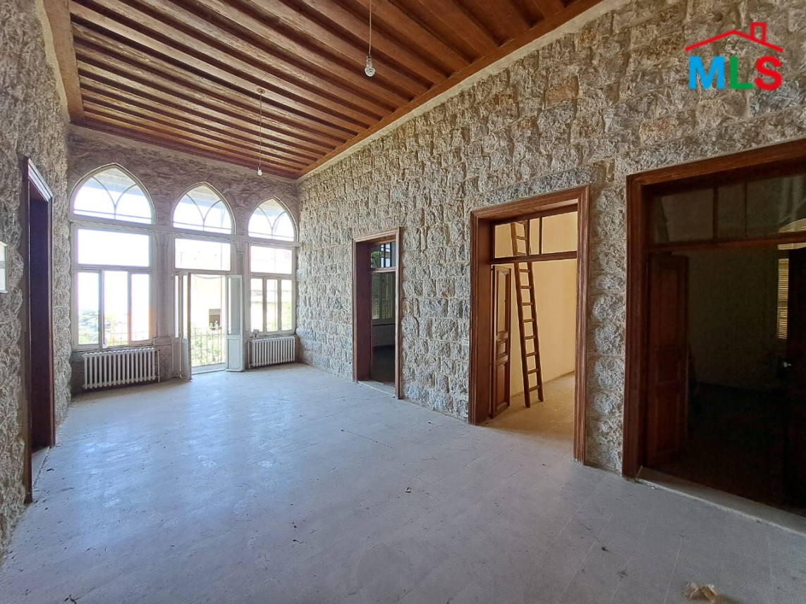 An Old Traditional House With Land & Partial View for Sale In Bikfaya