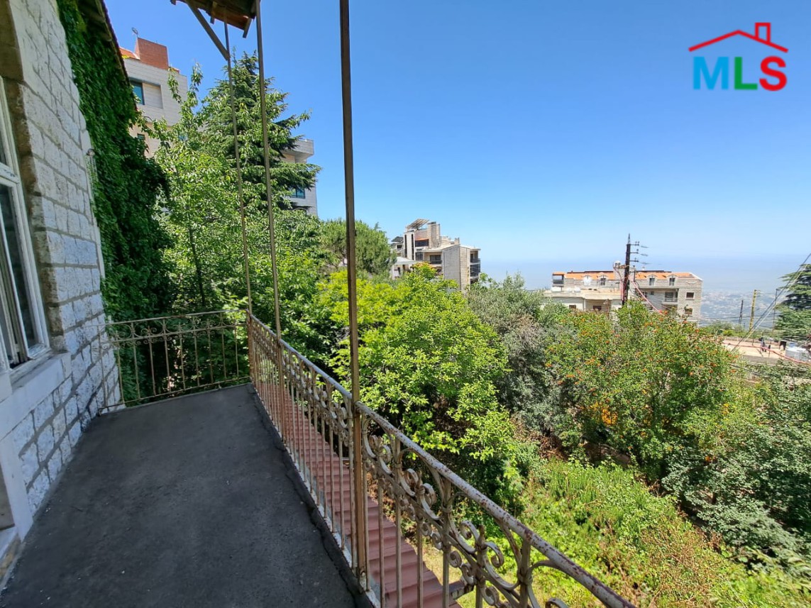 An Old Traditional House With Land & Partial View for Sale In Bikfaya